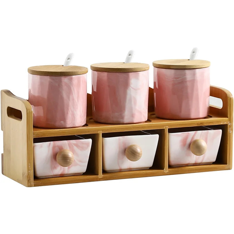 Dreyfus Spice Jars Set with Bamboo Lids