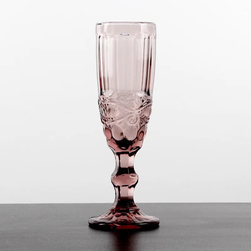 Caden Pink Flute Glasses - Set of 6 pieces