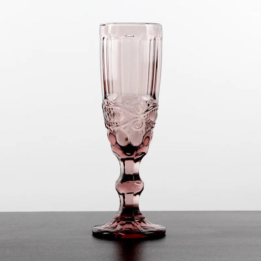 Caden Pink Flute Glasses - Set of 6 pieces