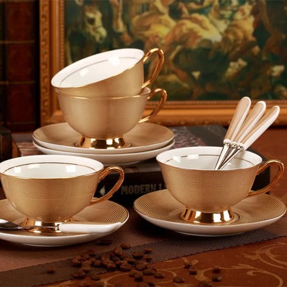 Tea Set with Spoon Luxury Tea Set Coffee Mug with Saucer Set