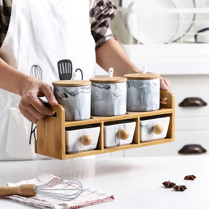 Dreyfus Spice Jars Set with Bamboo Lids