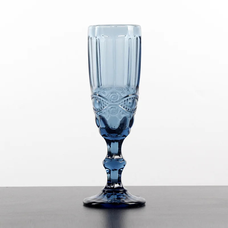 Caden Blue Flute Glasses - Set of 6 pieces