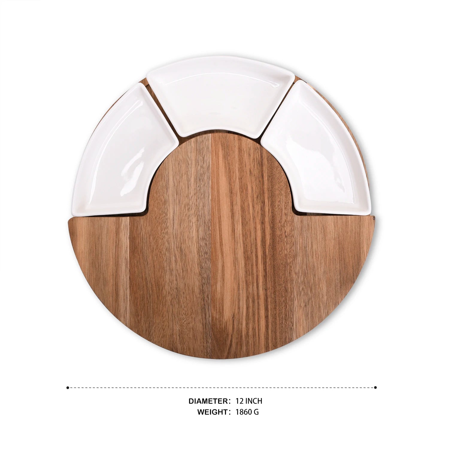 Dapper Charcuterie Board with Ceramic Bowls